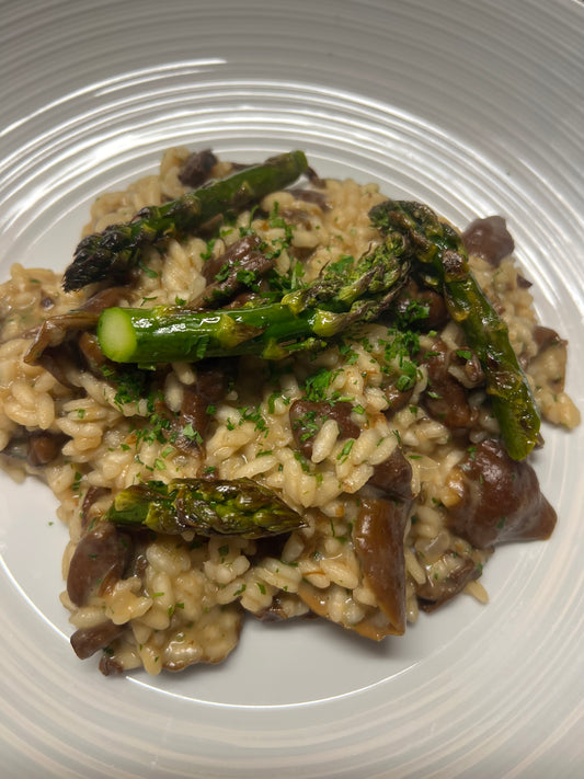Savory Snow Oyster Mushroom Risotto