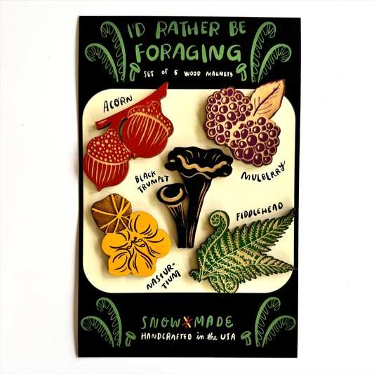 I'd Rather Be Foraging  - Set of 5 Magnets: Various